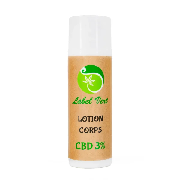 Lotion corps CBD 3% label vert